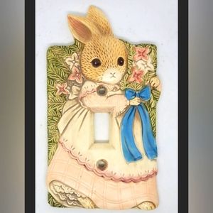 Vintage light switch plate, switch plates, light switch plates, rabbits, Millard